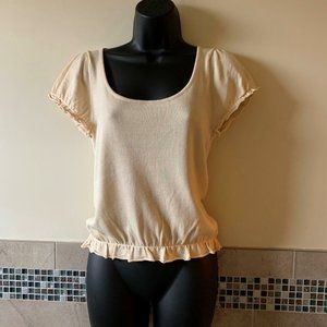 NWOT TOCCA Honey Beige Silk & Cashmere Short Sleev